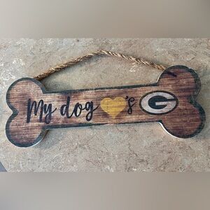NFL Natural Wood Dog Bone Plaque